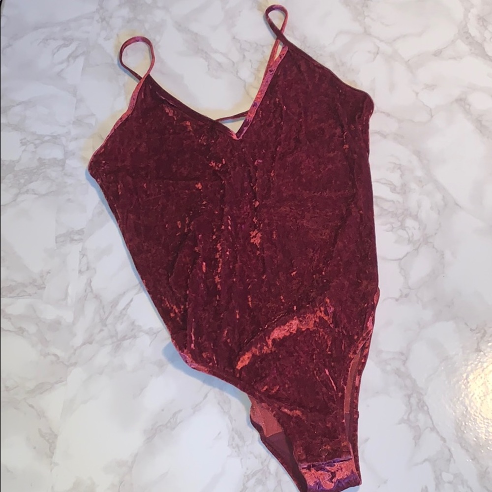 Women’s Flirtitude velvet bodysuit